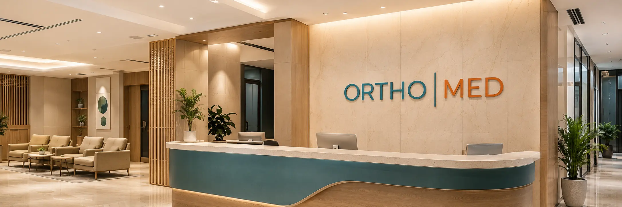OrthoMedd Hospital reception and waiting lounge